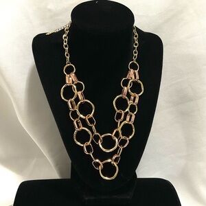 Gold Tone Circle Liz Claiborne Necklace